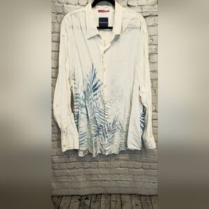 Tommy Bahama White and Blue Botanical Men's Shirt